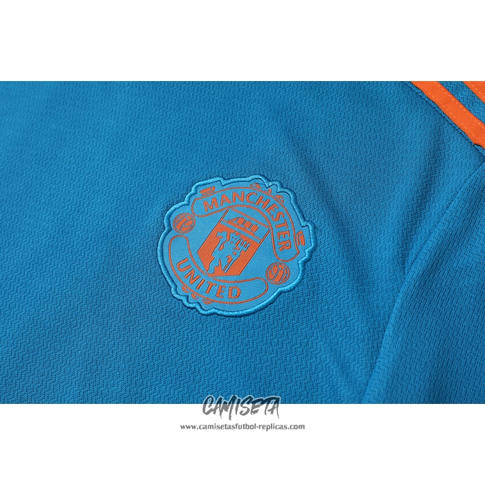Chandal del Manchester United 2022-2023 Manga Corta Azul - Pantalon Corto